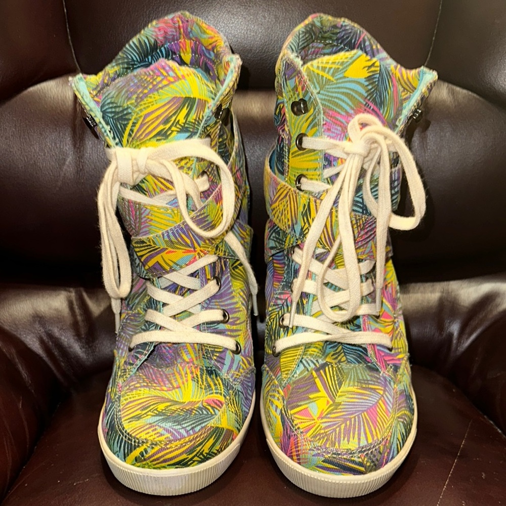 Material Girl Floral Wedge High Tops